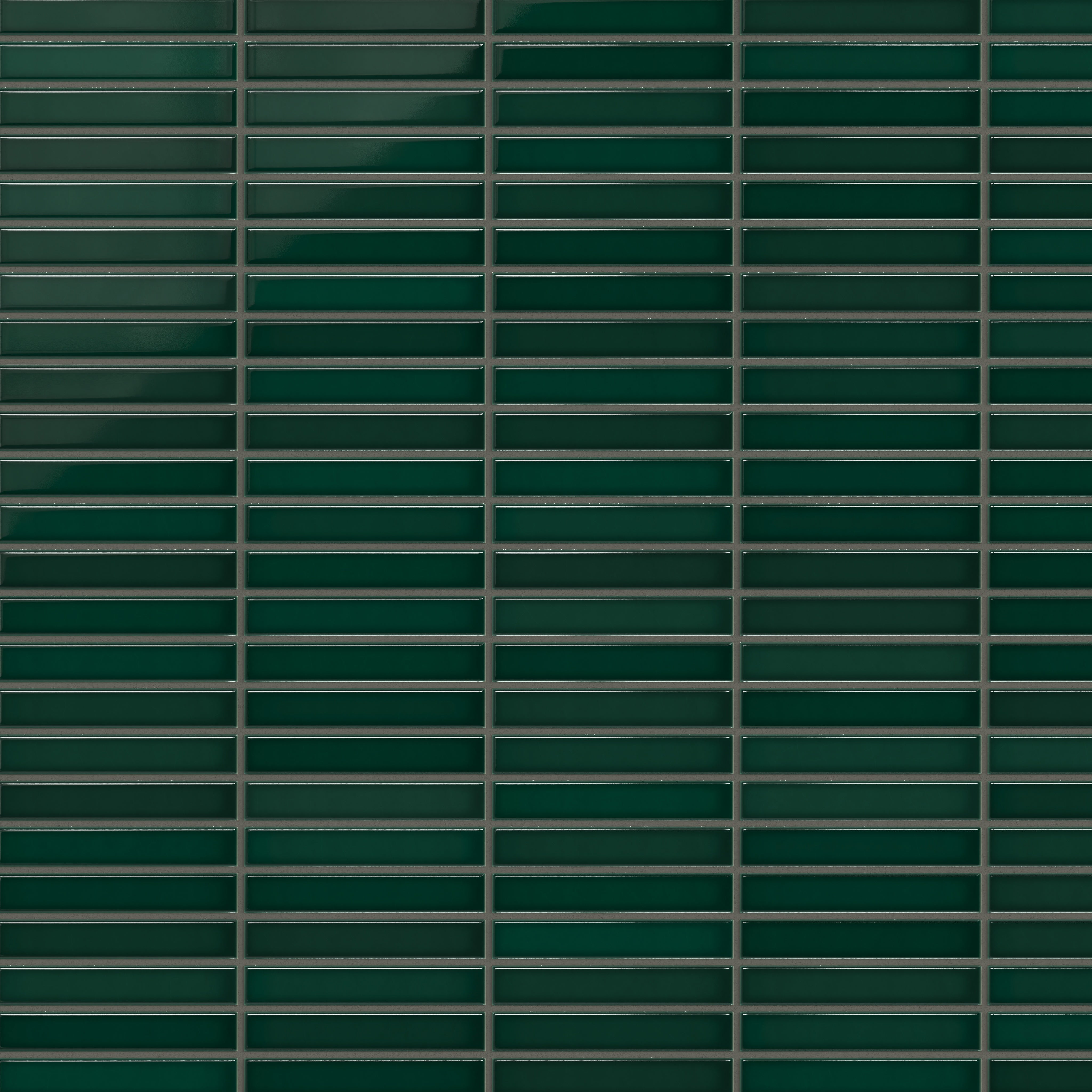 1x6 Straight Set Sheeted Original Ceramic Mosaic Tile in Evergreen Gloss