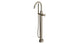 Flatiron One Handle Floor Mount Gooseneck Bath Trim with Hand Shower and Linear Cross Handle in Polished Nickel