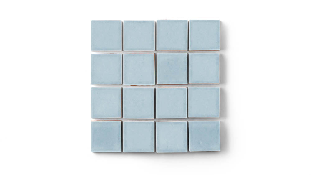 2x2 Straight Set Sheeted Original Ceramic Mosaic Tile in Crater Lake Gloss