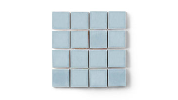 2x2 Straight Set Sheeted Original Ceramic Mosaic Tile in Crater Lake Gloss