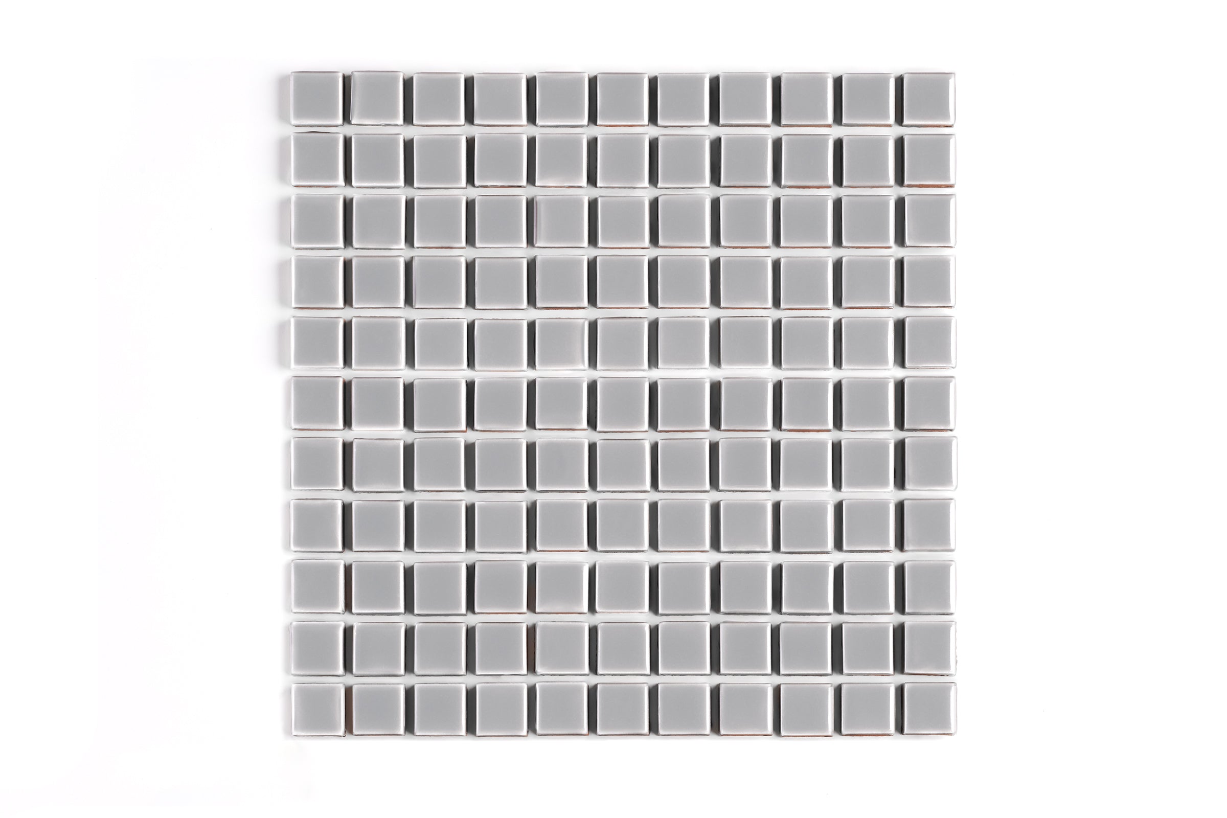 1x1 Straight Set Sheeted Original Ceramic Mosaic Tile in Thistle Gloss