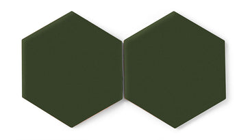 8" Hexagon Original Ceramic Tile in Hunter Green Matte