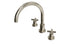 Flatiron Two Handle Deck Mount Gooseneck Bath Trim with Linear Cross Handles in French Nickel
