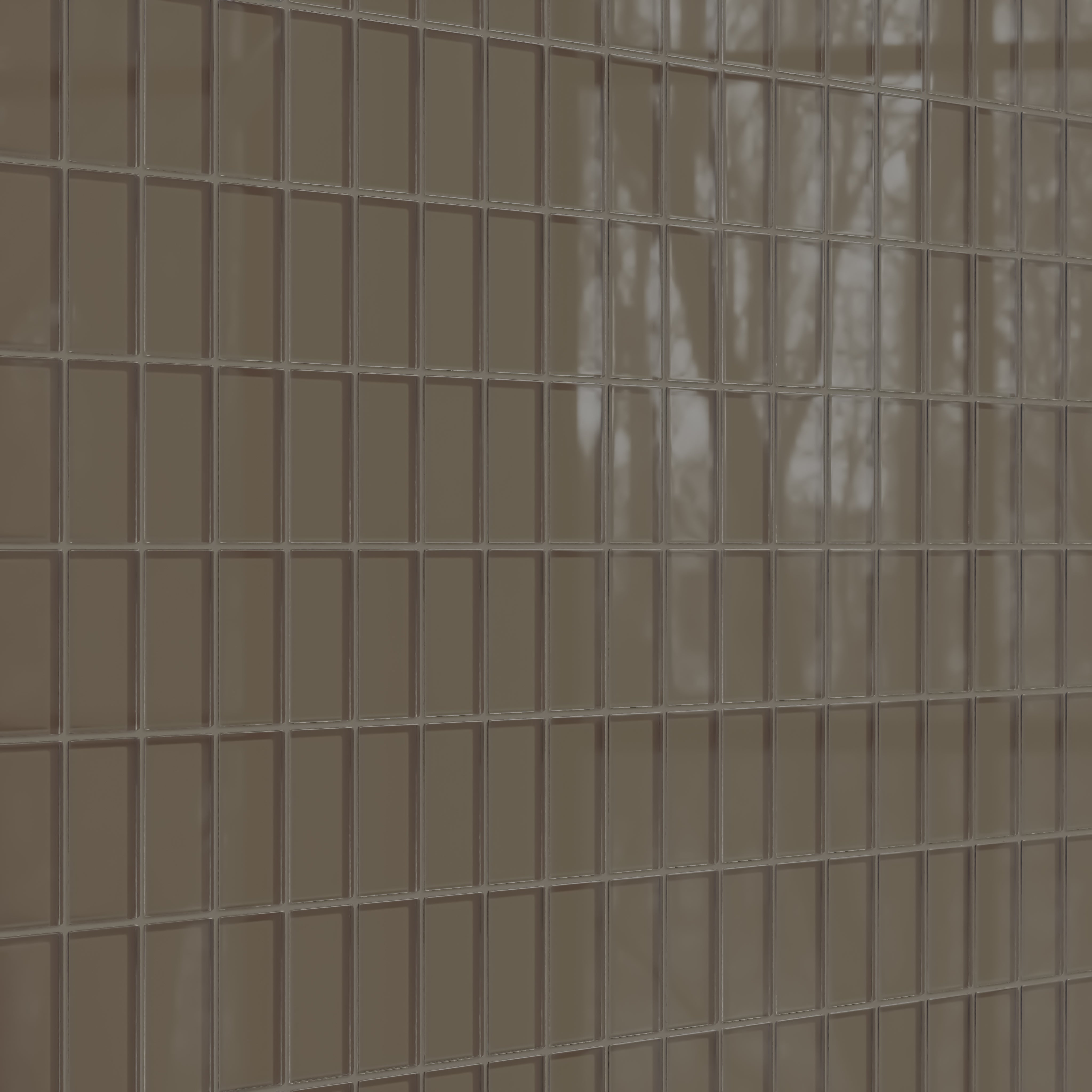 2x4 Straight Set Sheeted Glass Mosaic Tile in Albatross Gloss