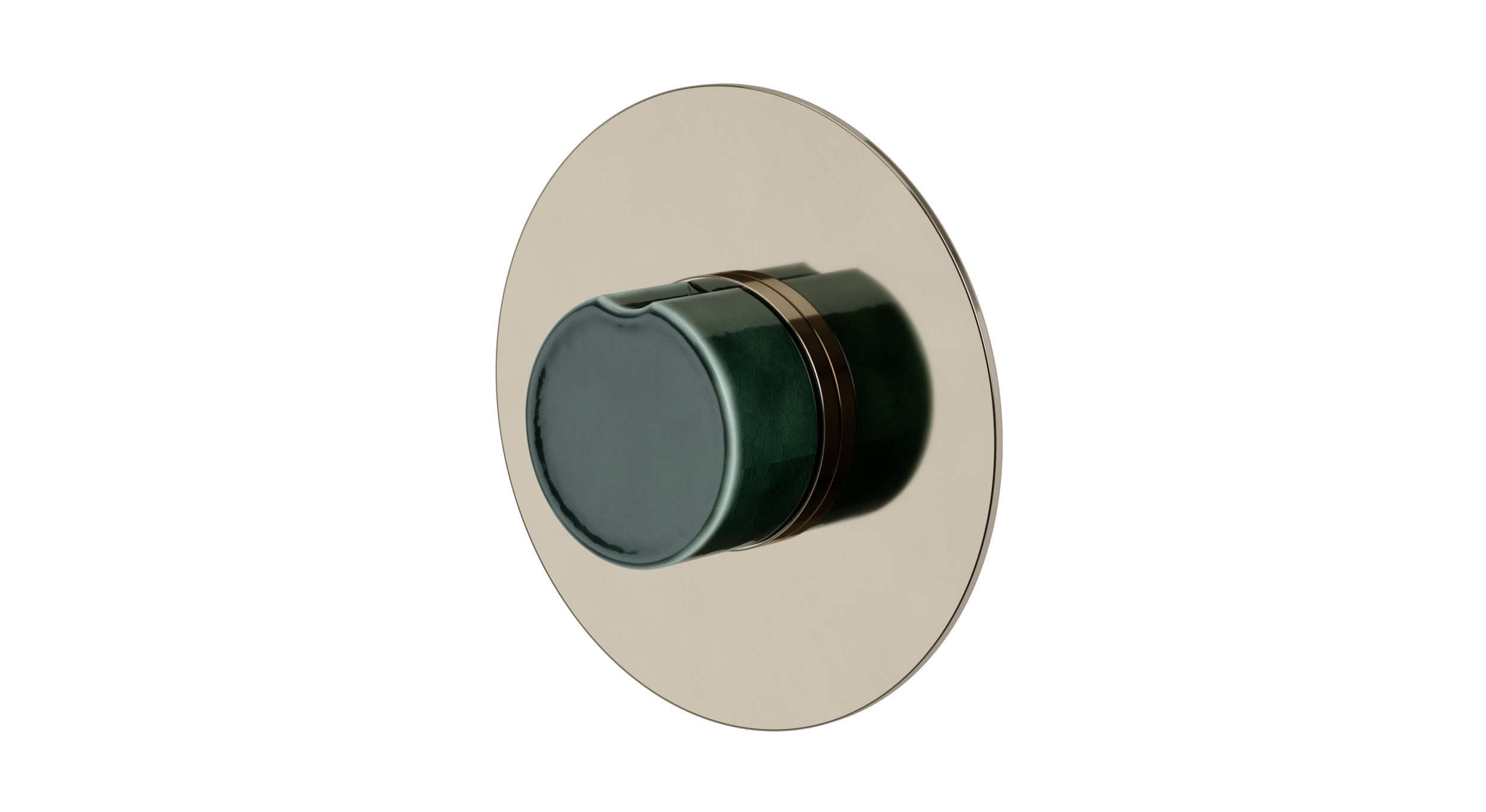 Foundry One Handle Wall Mount Shower Trim with Groove Ceramic Knob Handle in Polished Nickel