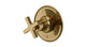 Emerson One Handle Wall Mount Shower Trim with Classic Cross Handle in Uncoated Polished Brass