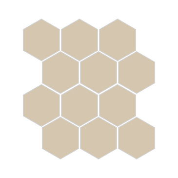 3" Hexagon Sheeted Original Ceramic Mosaic Tile in Dolomite Gloss