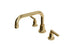 Emerson Two Handle Deck Mount Squaretop Bath Trim with Classic Lever Handles in Polished Brass