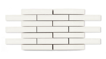 1x6 Half Offset Sheeted Original Ceramic Mosaic Tile in Calcite Matte