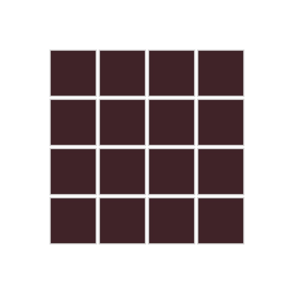 2x2 Straight Set Sheeted Original Ceramic Mosaic Tile in Redwood