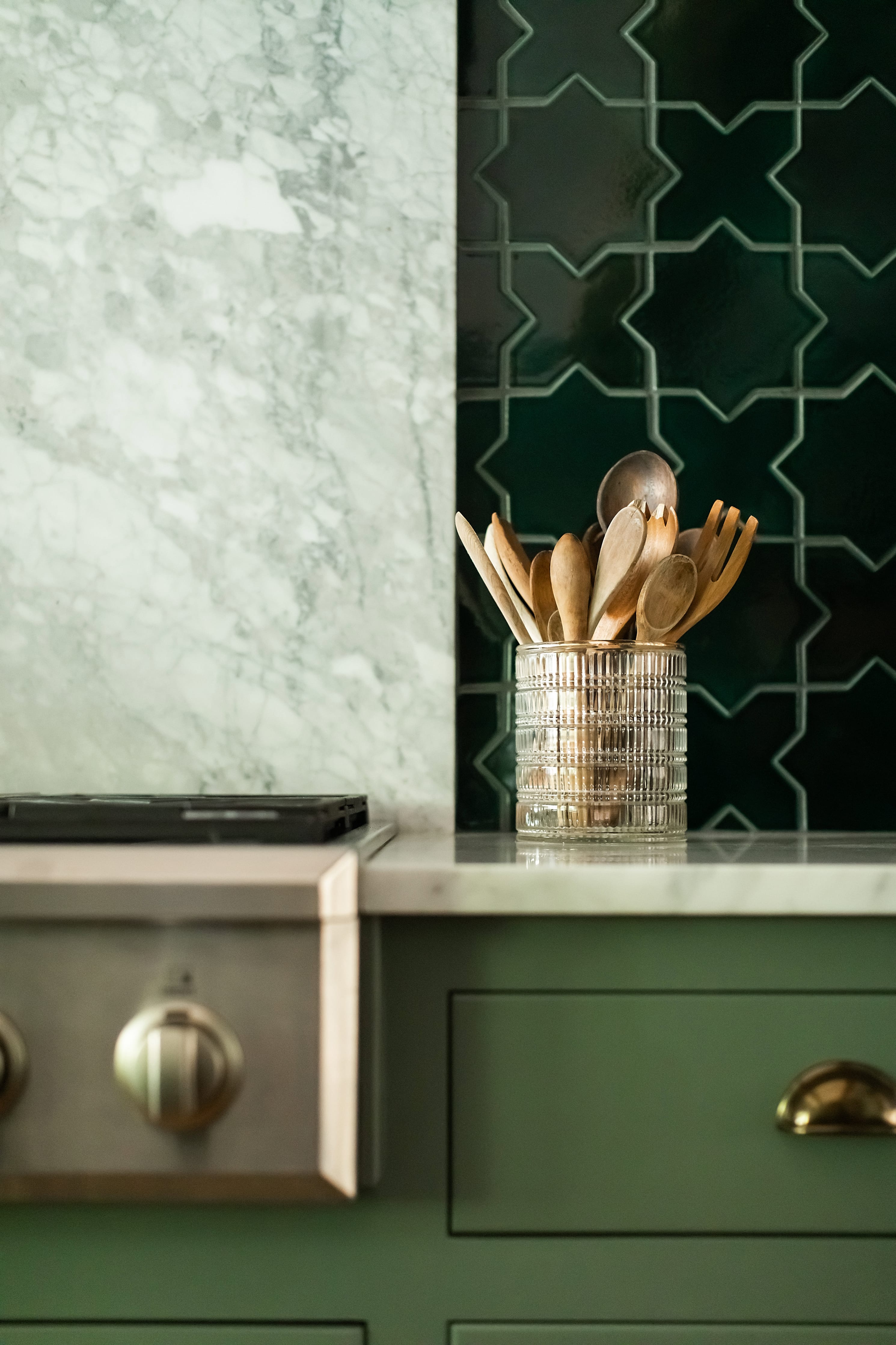 Star & Cross Original Ceramic Tile in Evergreen Gloss