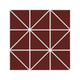 3" Triangle Sheeted - Quadrant Original Ceramic Mosaic Tile in Vintage Leather Gloss
