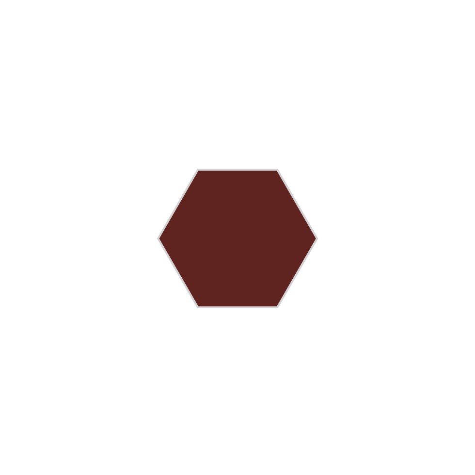 4" Hexagon Original Ceramic Tile in Vintage Leather Gloss