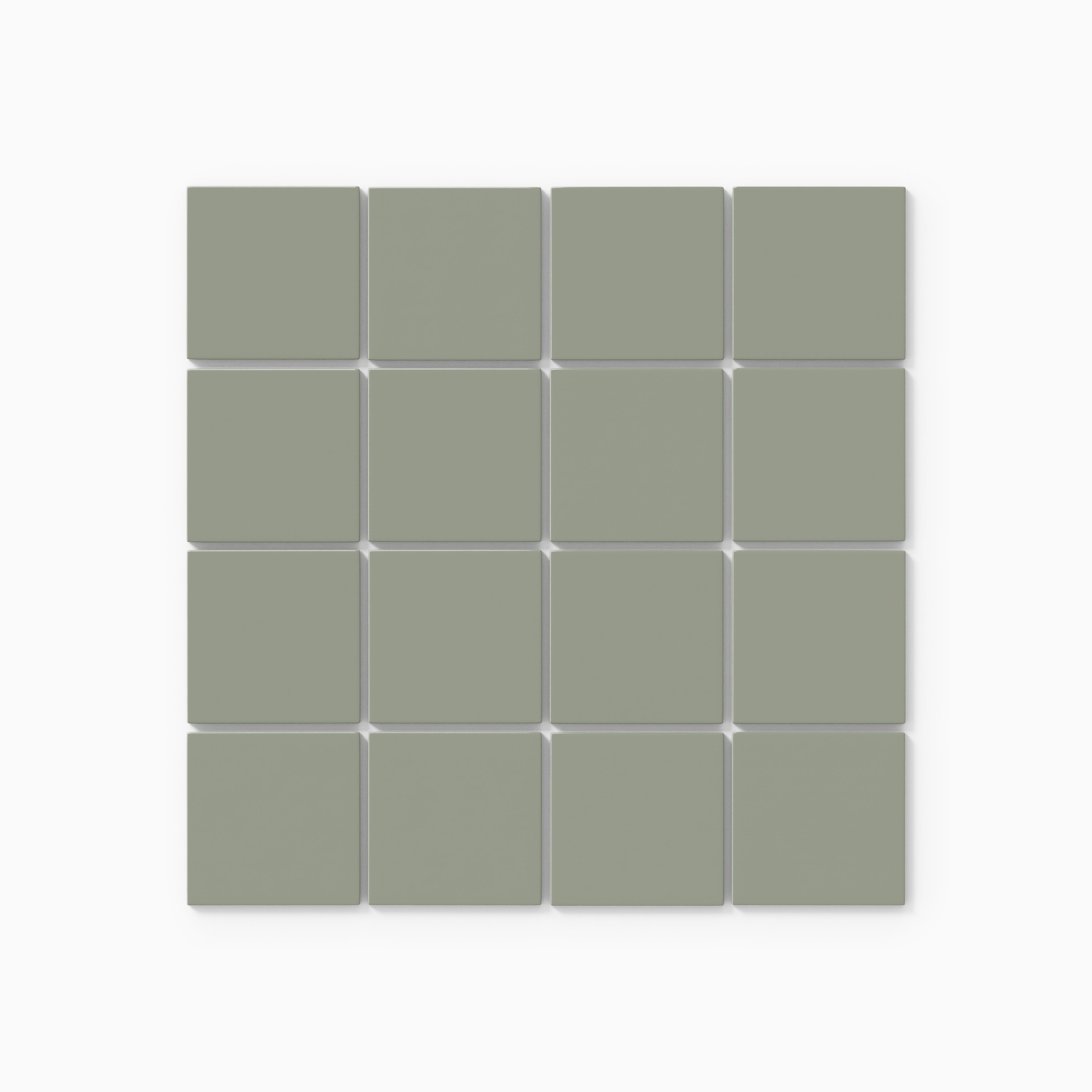 3x3 Straight Set Sheeted Natural Press Ceramic Mosaic Tile in Terre Verte Gloss
