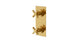 Flatiron Two Handle Wall Mount Shower Trim with Linear Cross Handles in French Brass