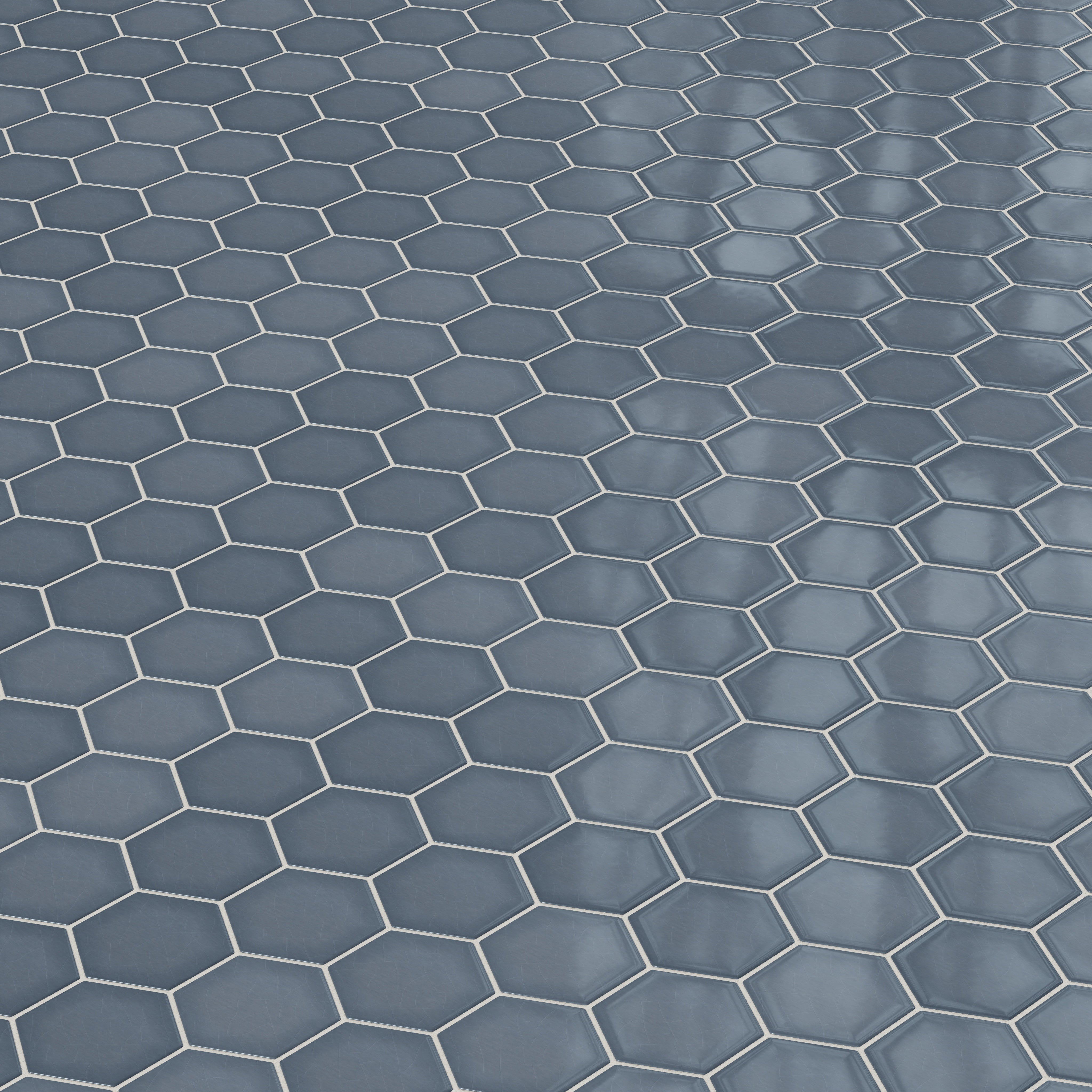 4" Hexagon Original Ceramic Tile in Nautical Gloss