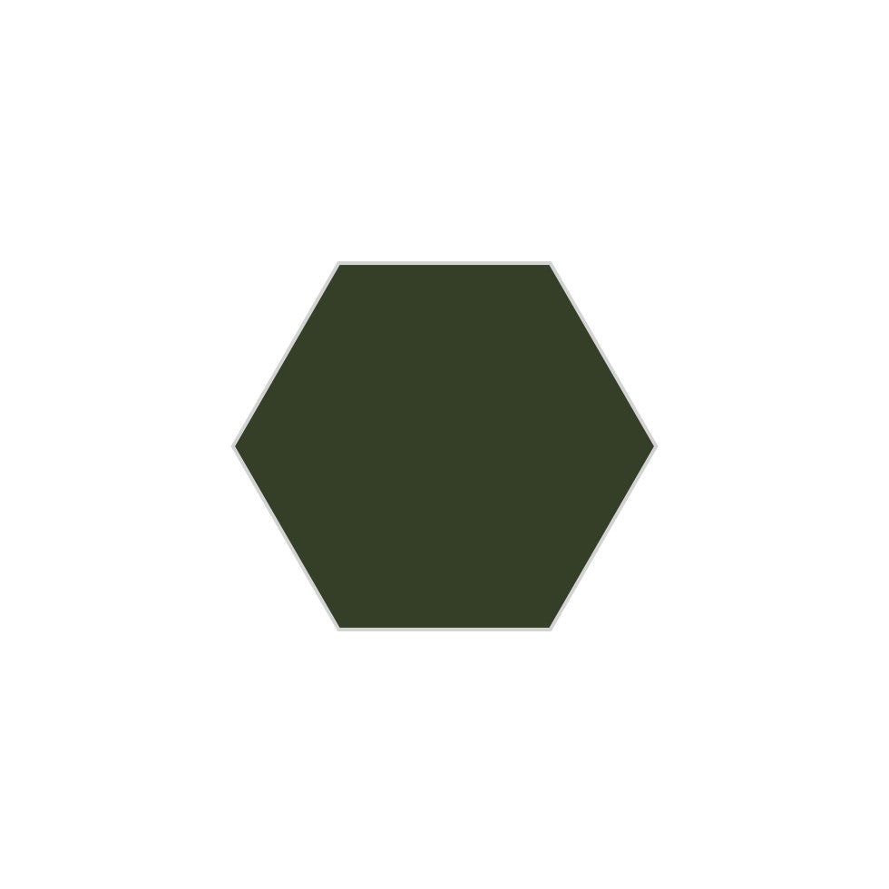 6" Hexagon Original Ceramic Tile in Hunter Green Gloss