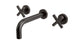 Contour Two Handle Wall Mount 7.5" Lavatory Faucet with Soft Cross Handles in Antique Bronze