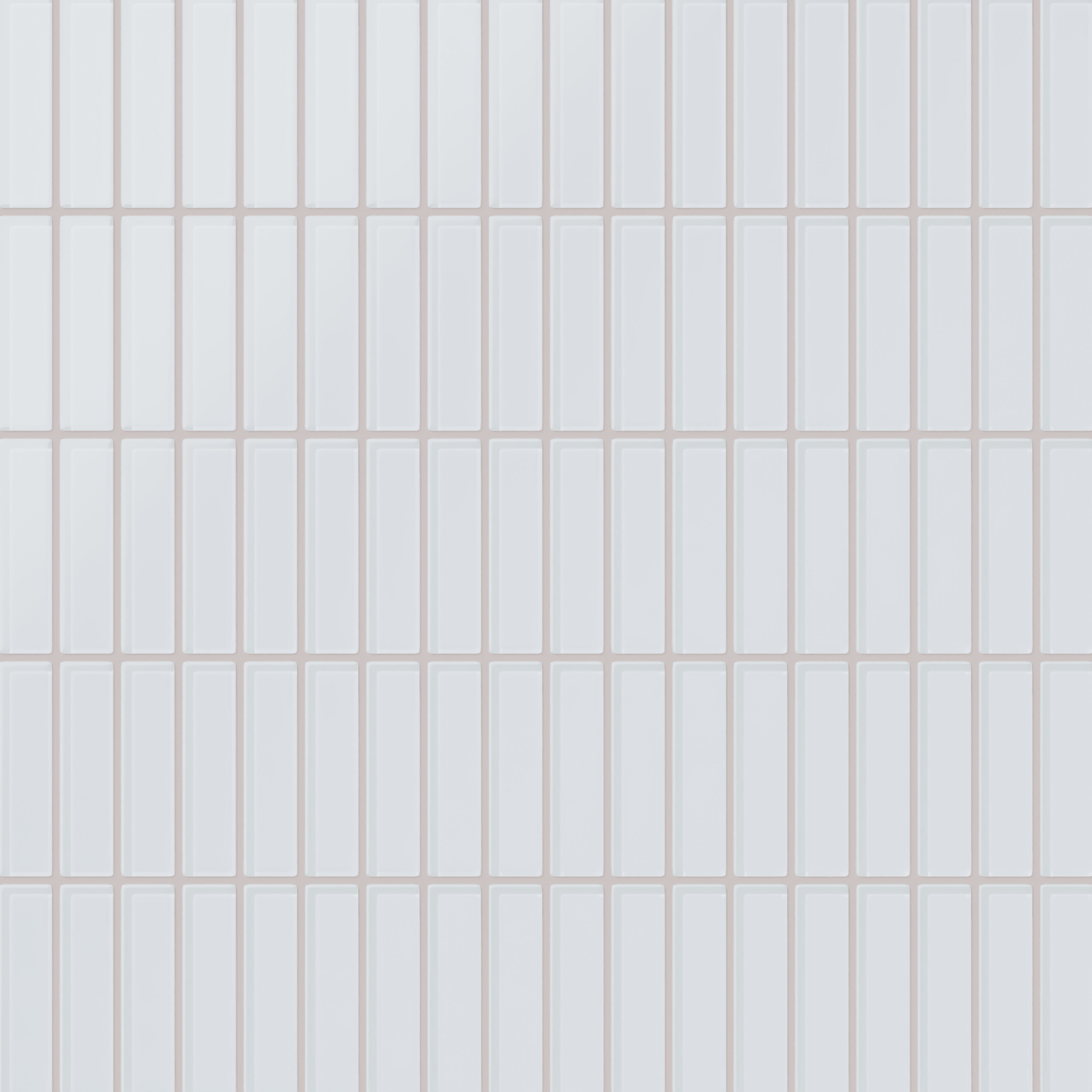 1x4 Straight Set Sheeted Glass Mosaic Tile in Snowy Owl Matte