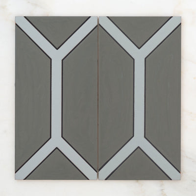 6x12 Handpainted Sample Austin  in Grey Motif