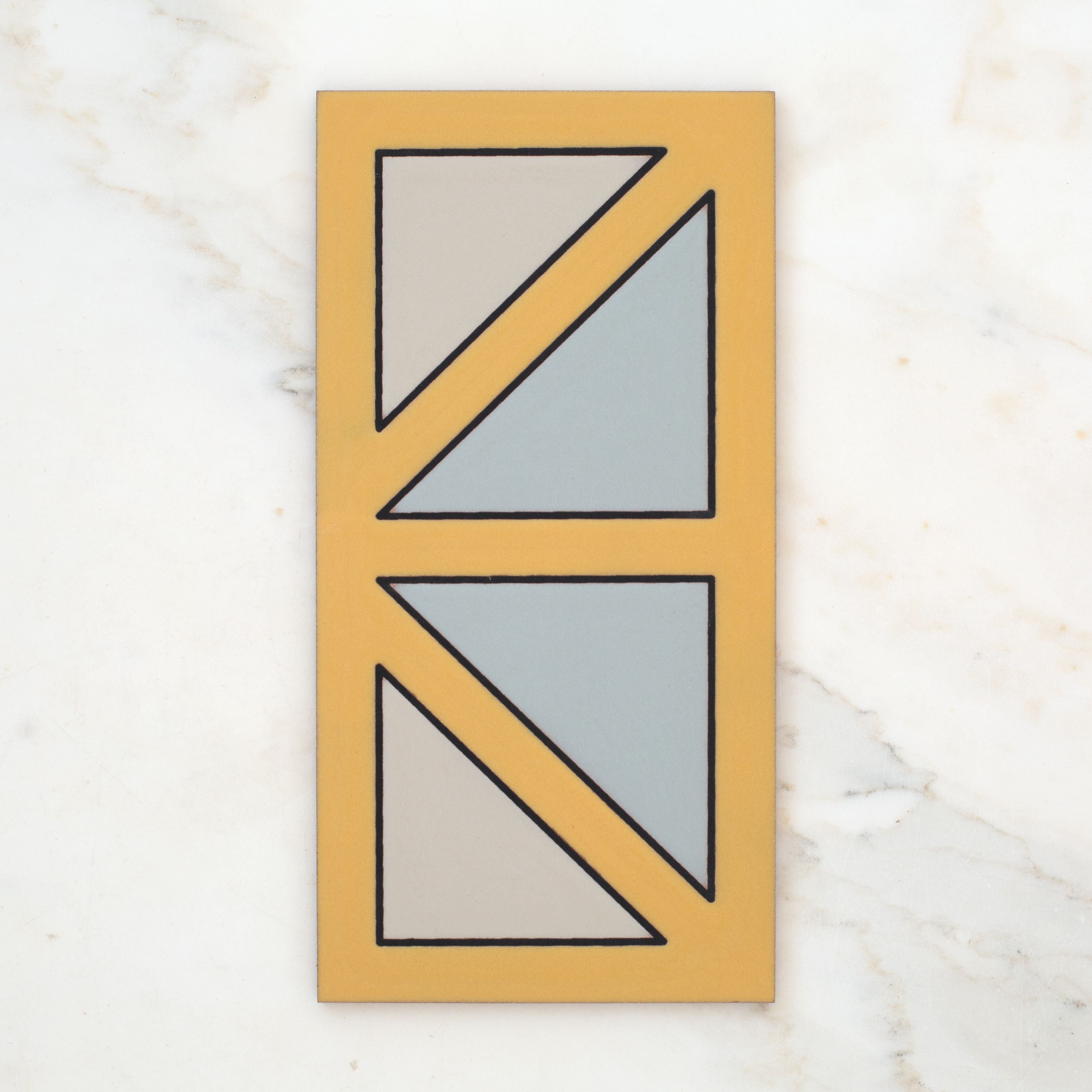 6x12 Handpainted Tile New York in Yellow Motif