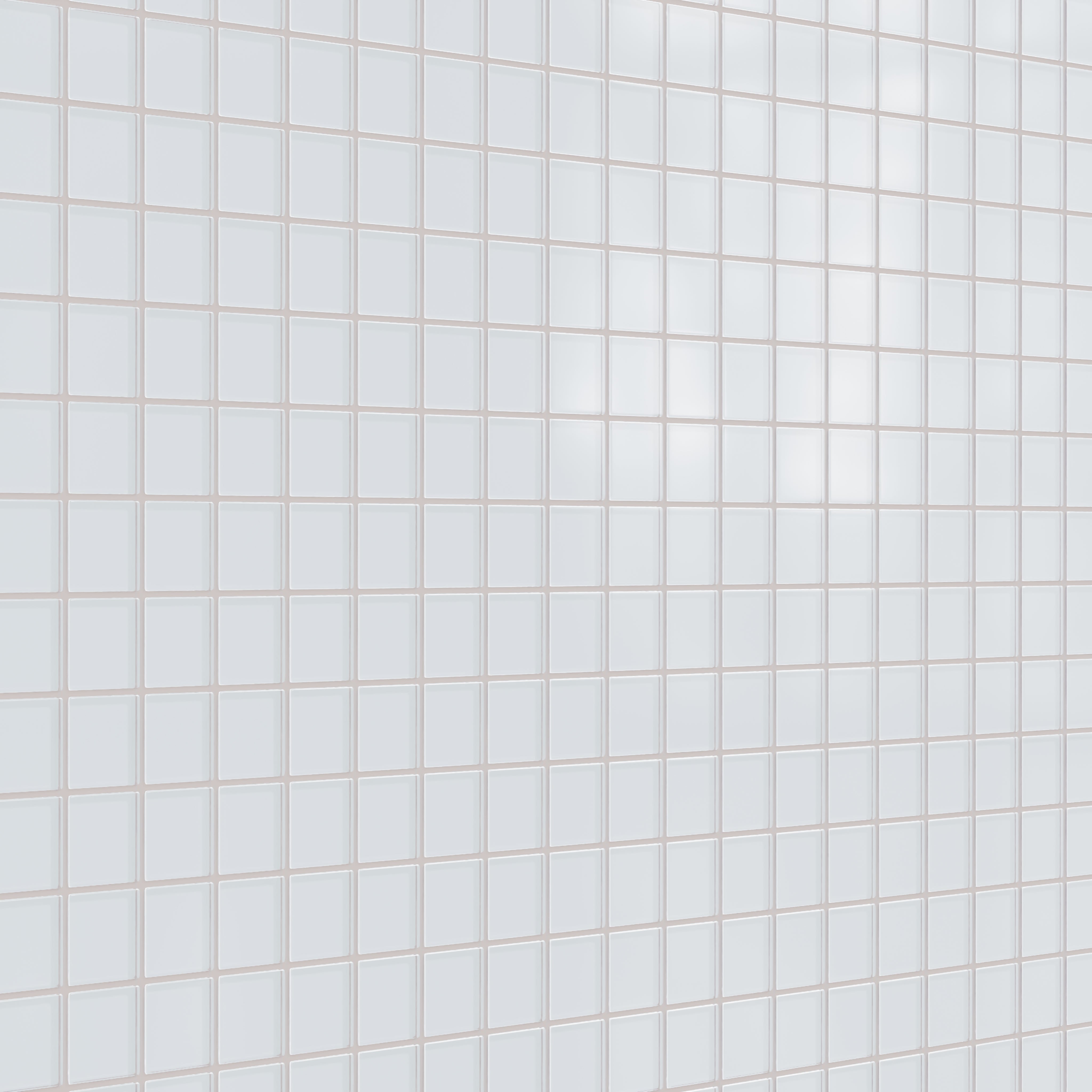 2x2 Straight Set Sheeted Glass Mosaic Tile in Snowy Owl Matte