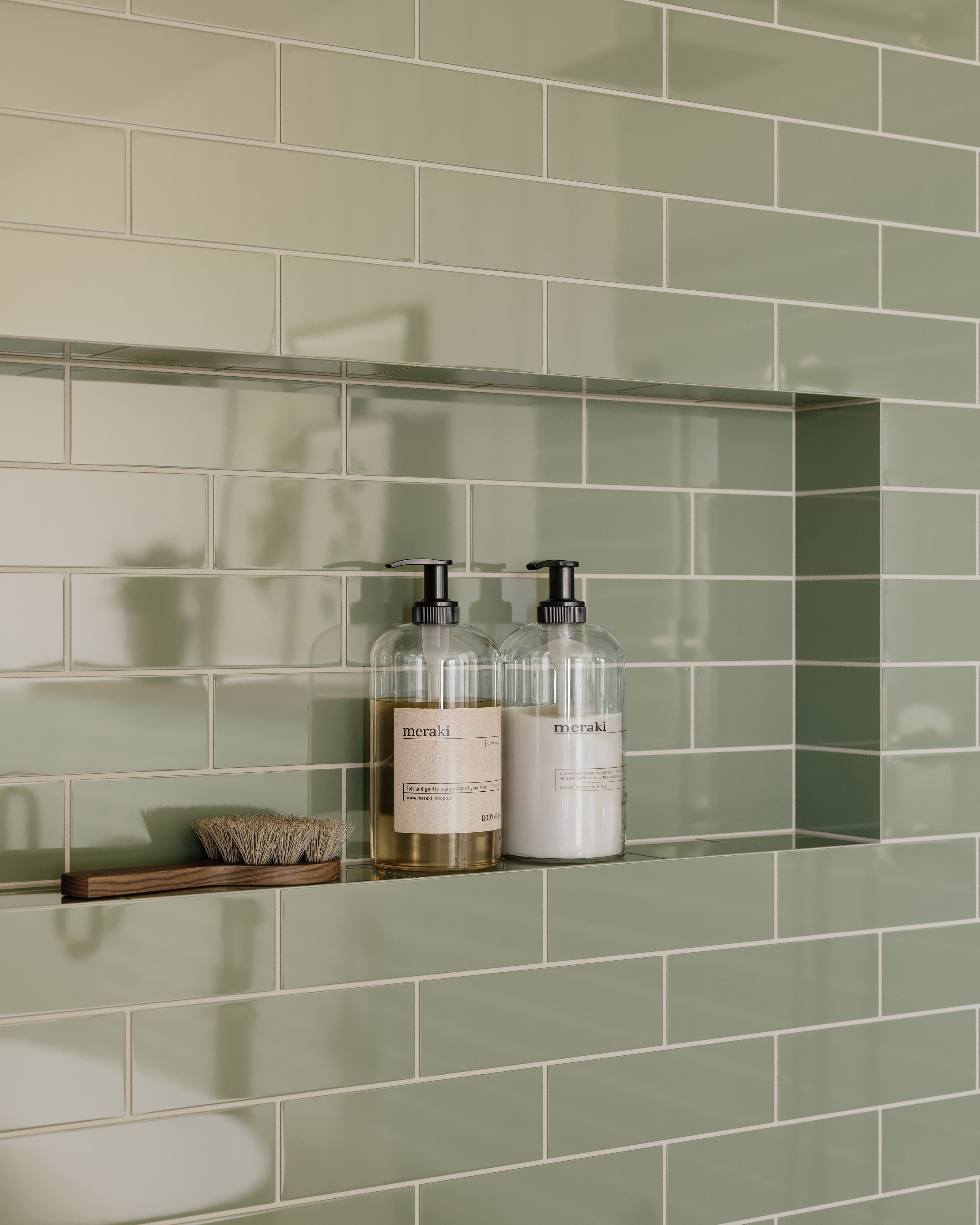 3x9 Natural Press Ceramic Tile in Terre Verte Gloss