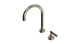 Contour One Handle Deck Mount Gooseneck Lavatory Faucet with Soft Lever Handle in Polished Nickel