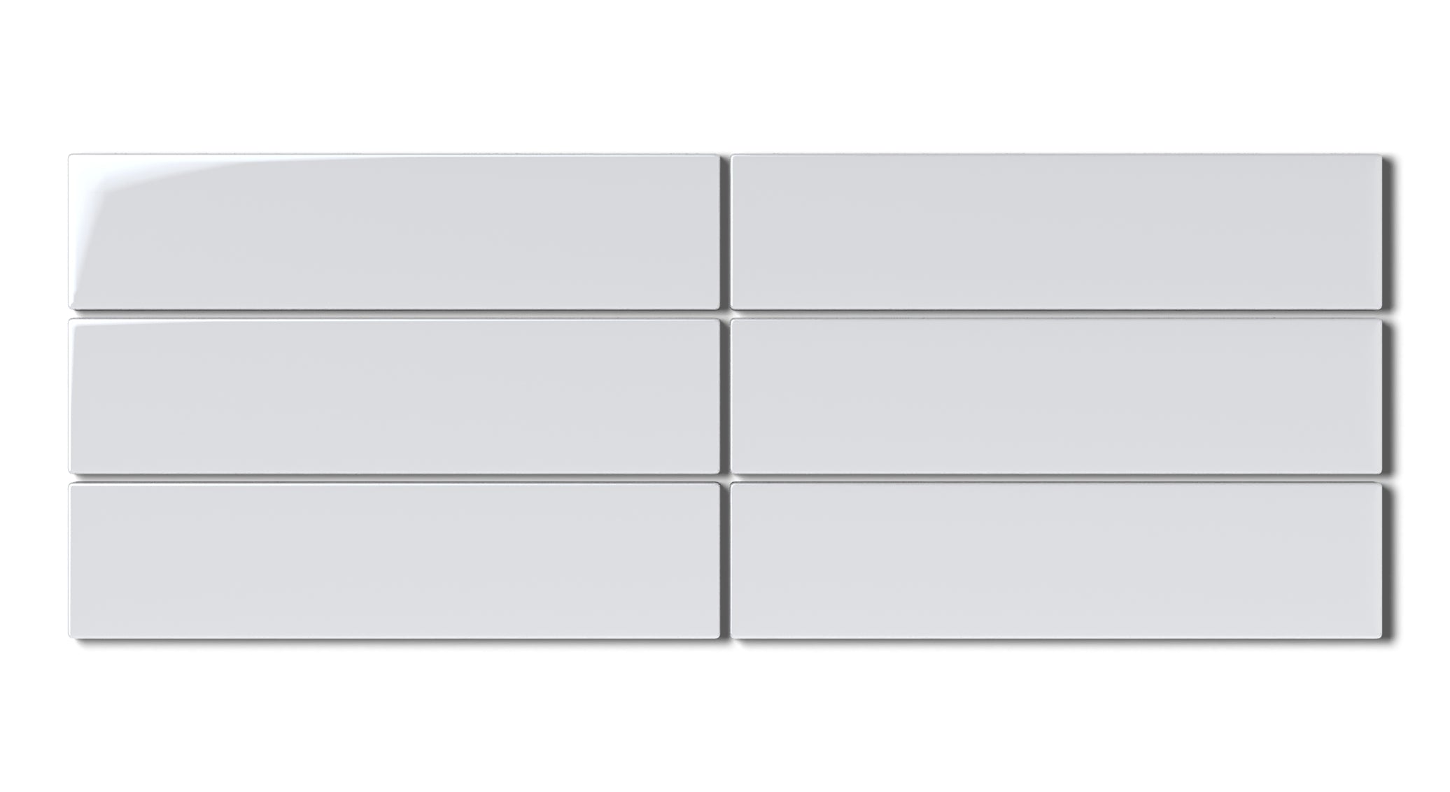 2x8 Natural Press Ceramic Tile in Tin Oxide Gloss