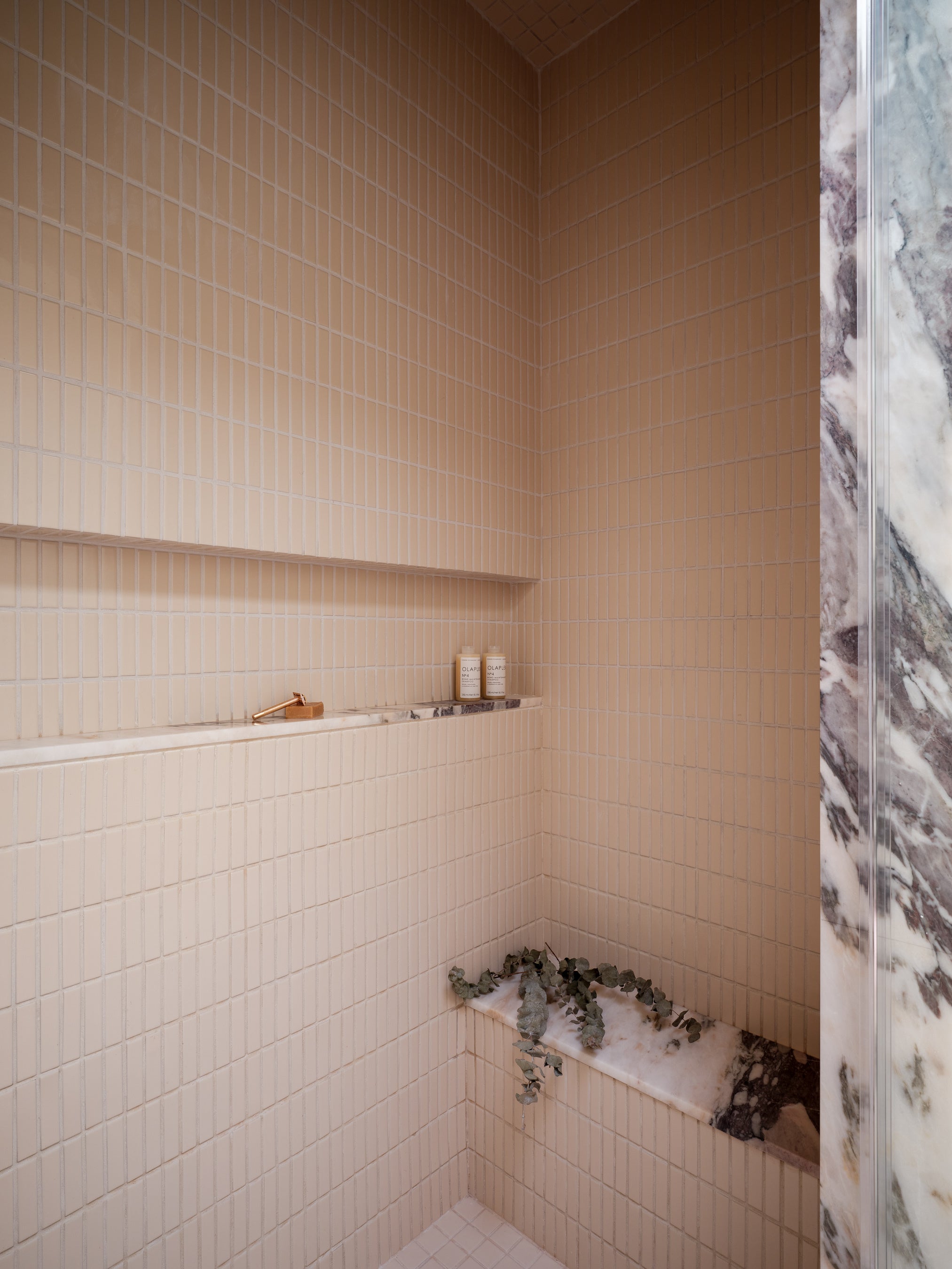 1x4 Straight Set Sheeted Original Ceramic Mosaic Tile in Ivory Gloss