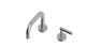 Contour One Handle Deck Mount Squaretop Lavatory Faucet with Soft Lever Handle in Satin Chrome