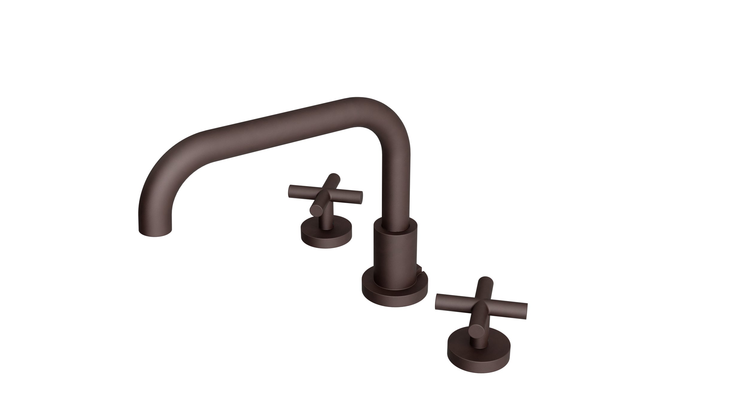 Contour Two Handle Deck Mount Squaretop Bath Trim with Soft Cross Handles in Architectural Copper