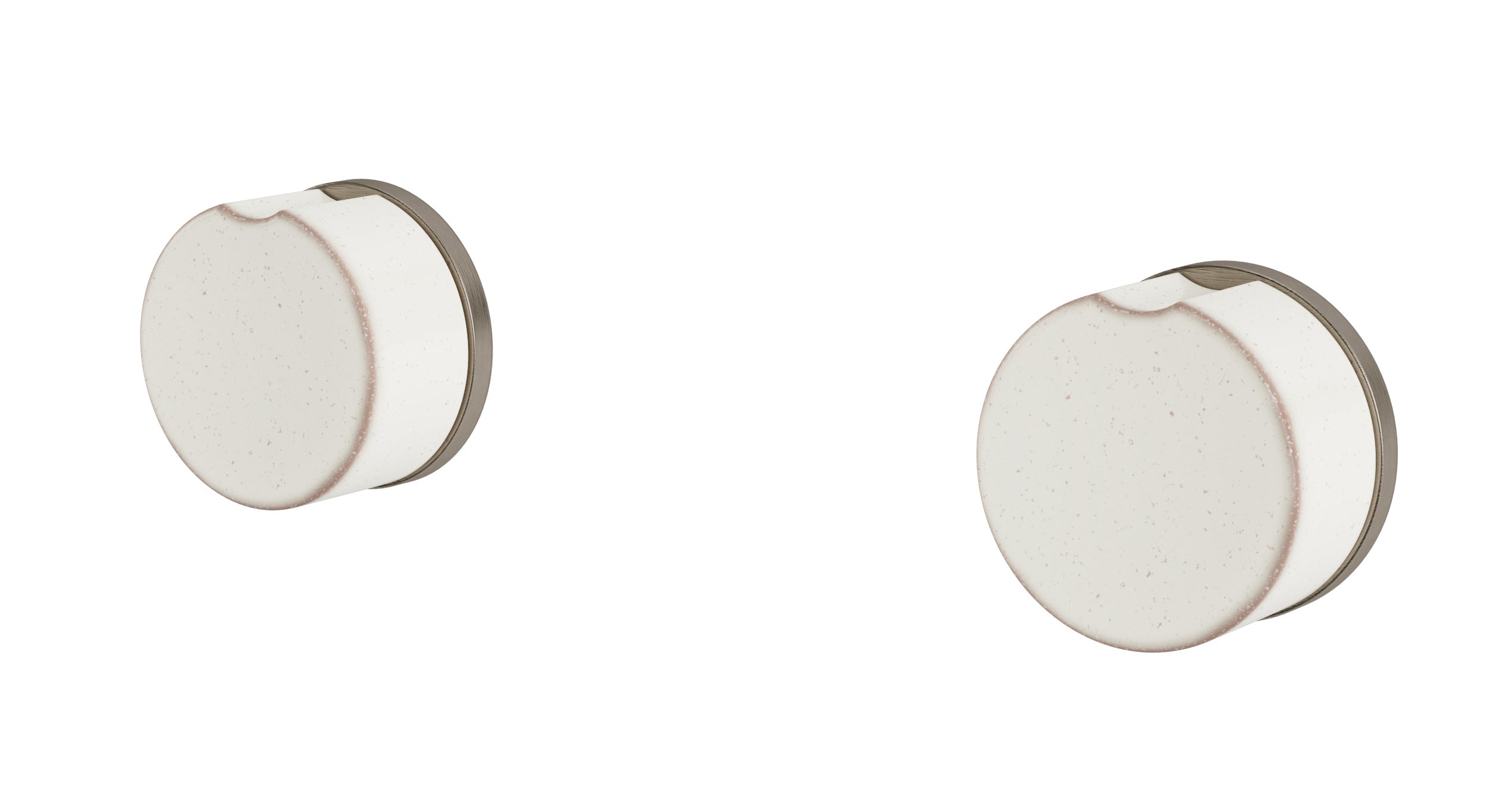 Foundry Two Handle Wall Mount Bath Trim with Groove Ceramic Knob Handles in Antique Nickel