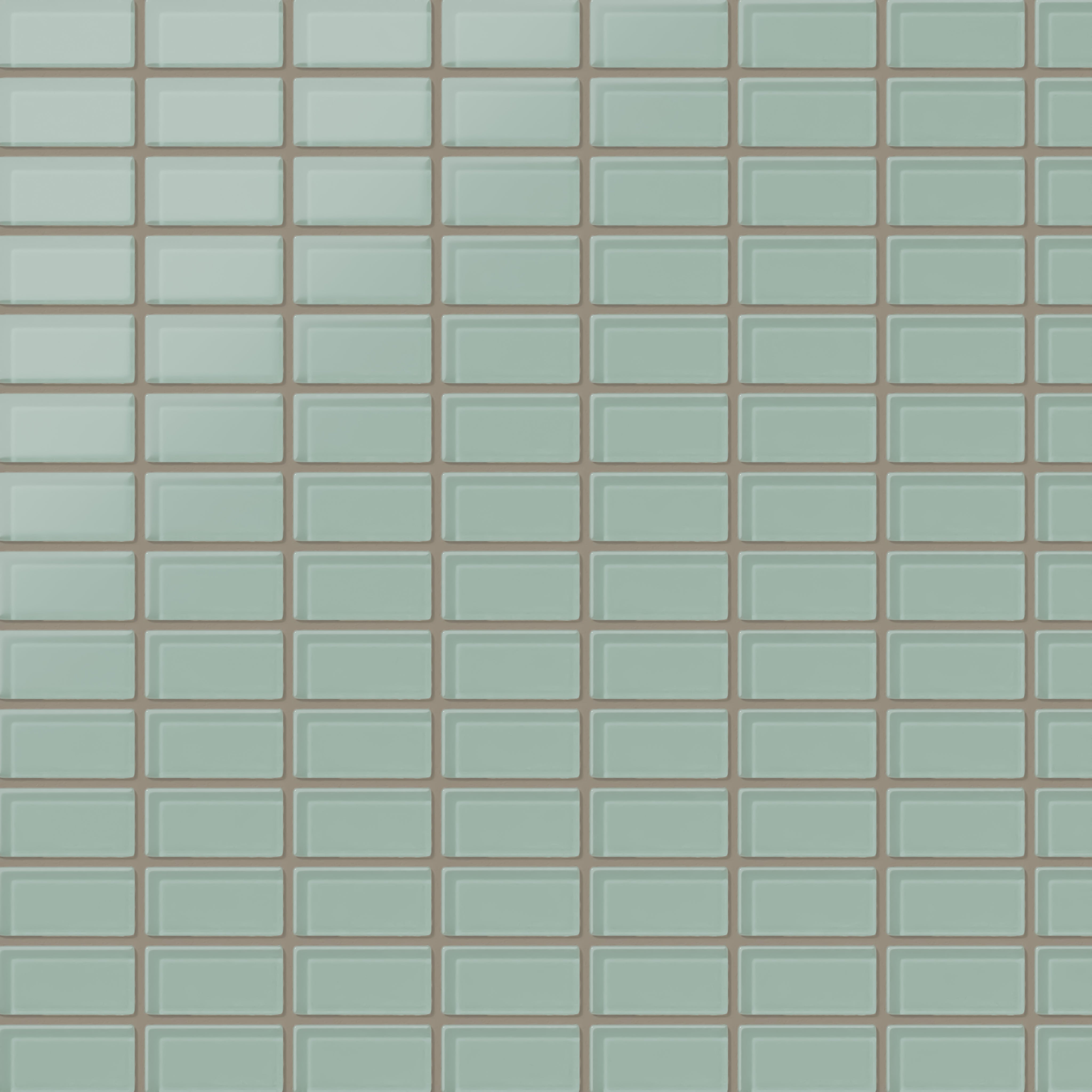 1x2 Straight Set Sheeted Glass Mosaic Tile in Kingfisher Matte