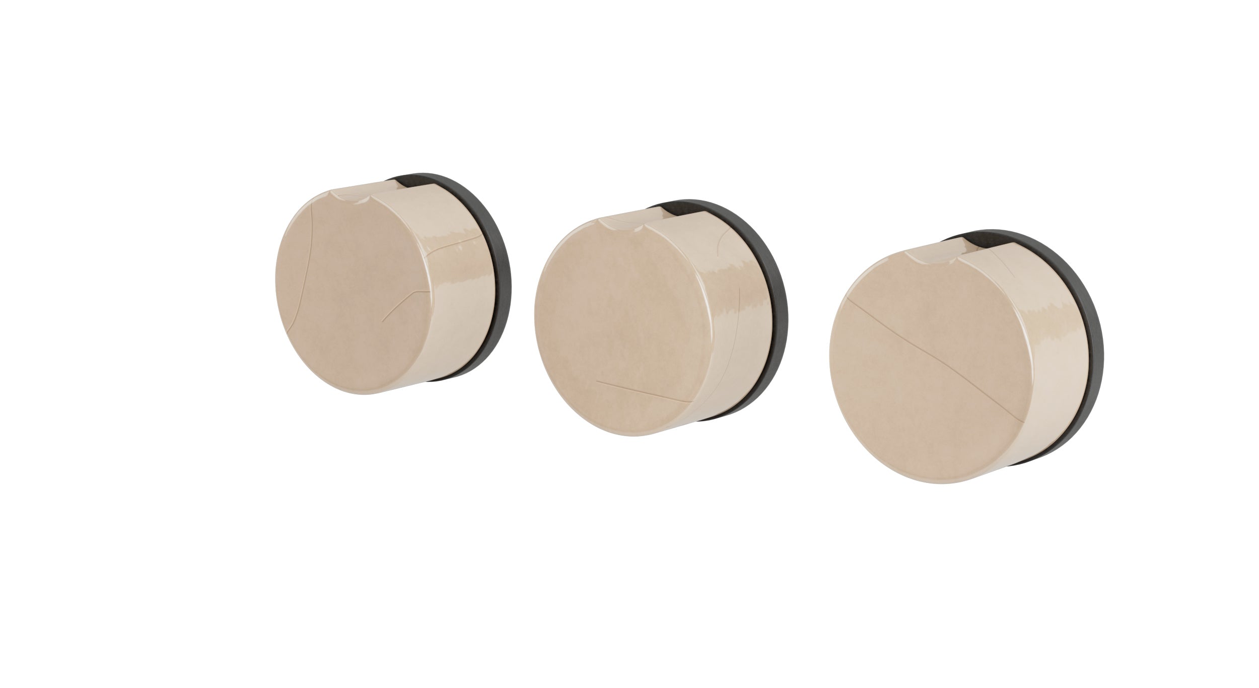 Foundry Three Handle Wall Mount Bath Trim with Diverter/Volume Control and Groove Ceramic Knob Handles in Blackened Nickel