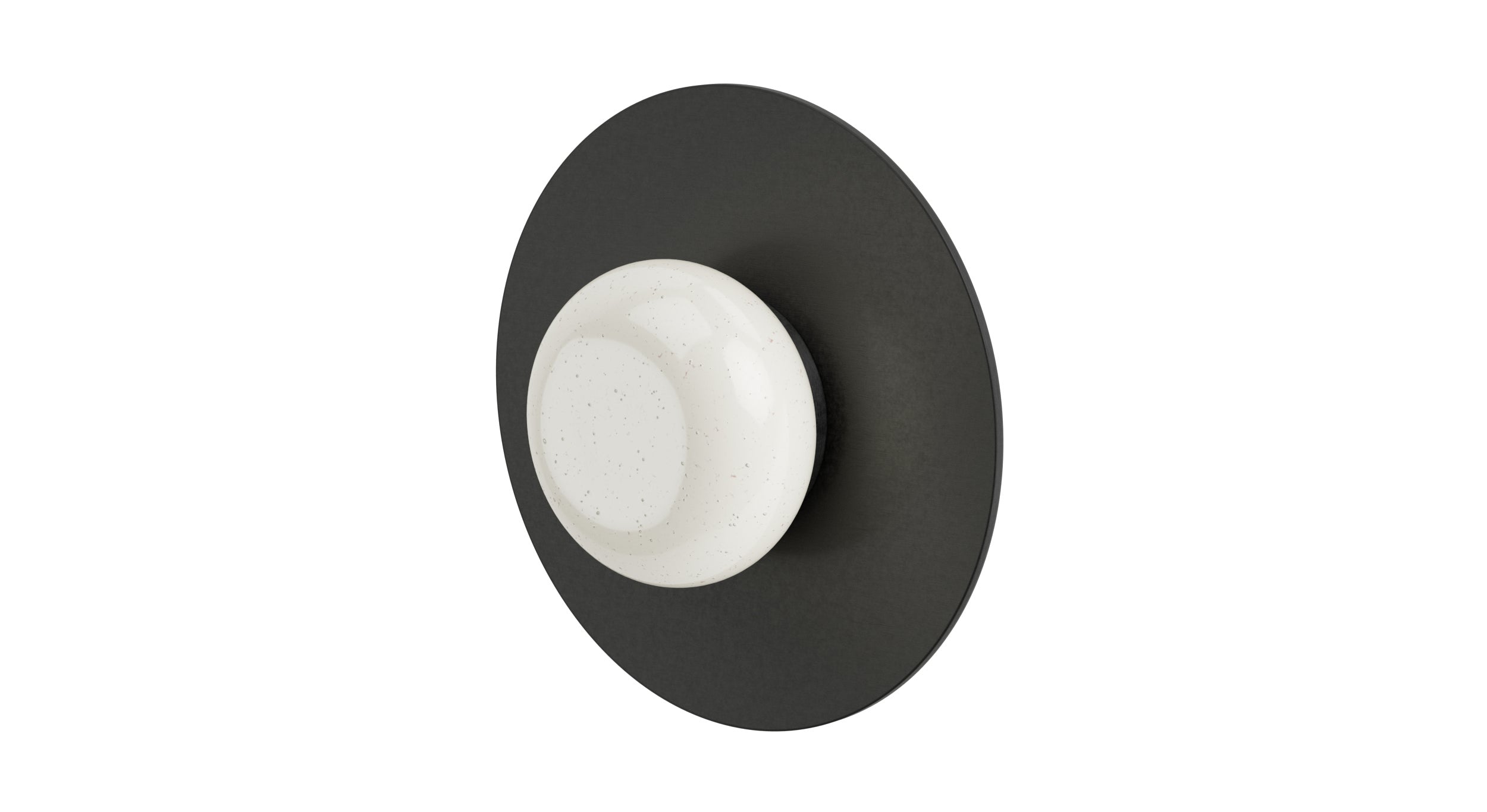 Foundry One Handle Wall Mount Shower Trim with Pebble Ceramic Knob Handle in Blackened Nickel