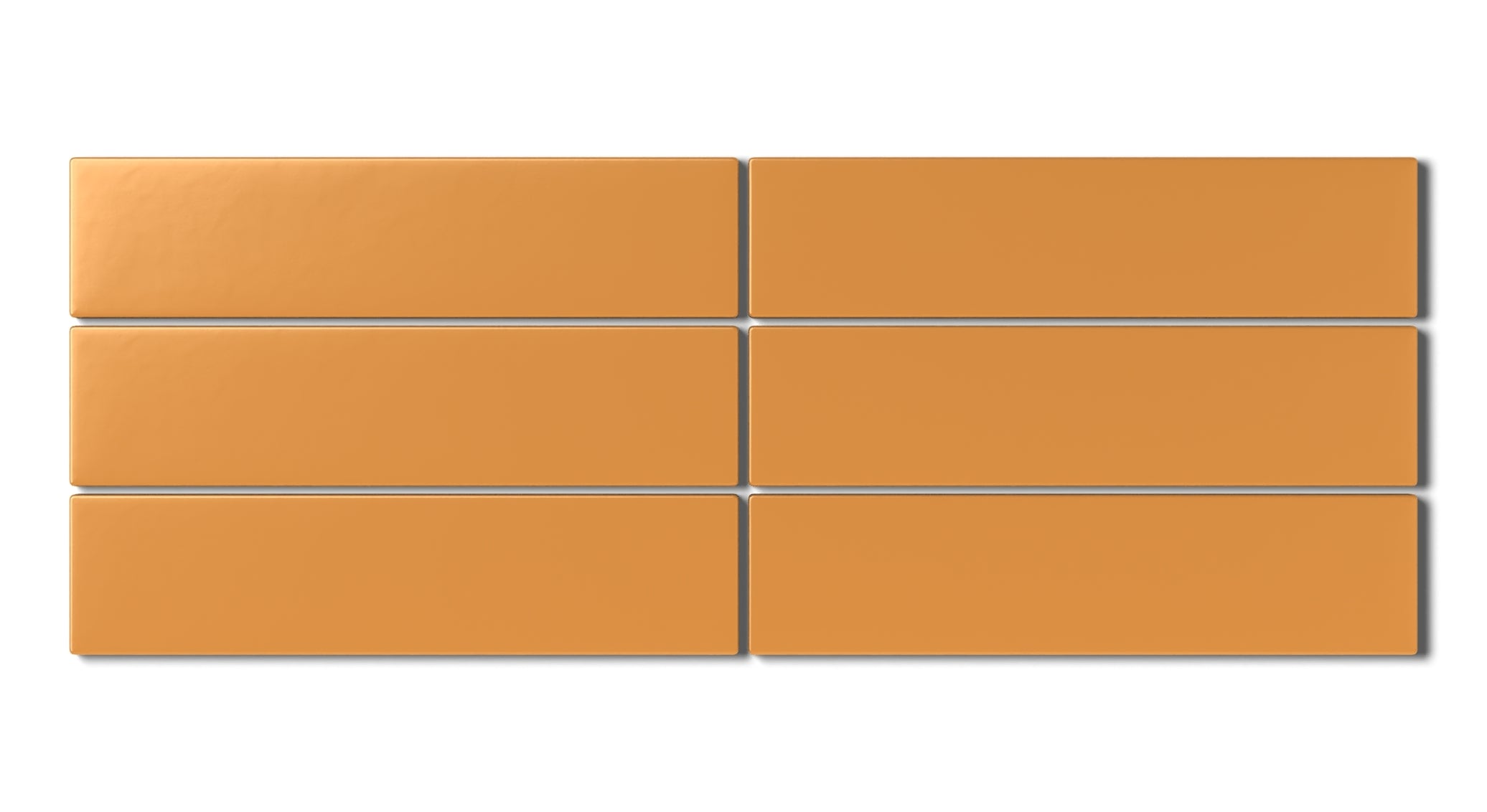 2x8 Natural Press Ceramic Tile in Yellow Ochre Matte