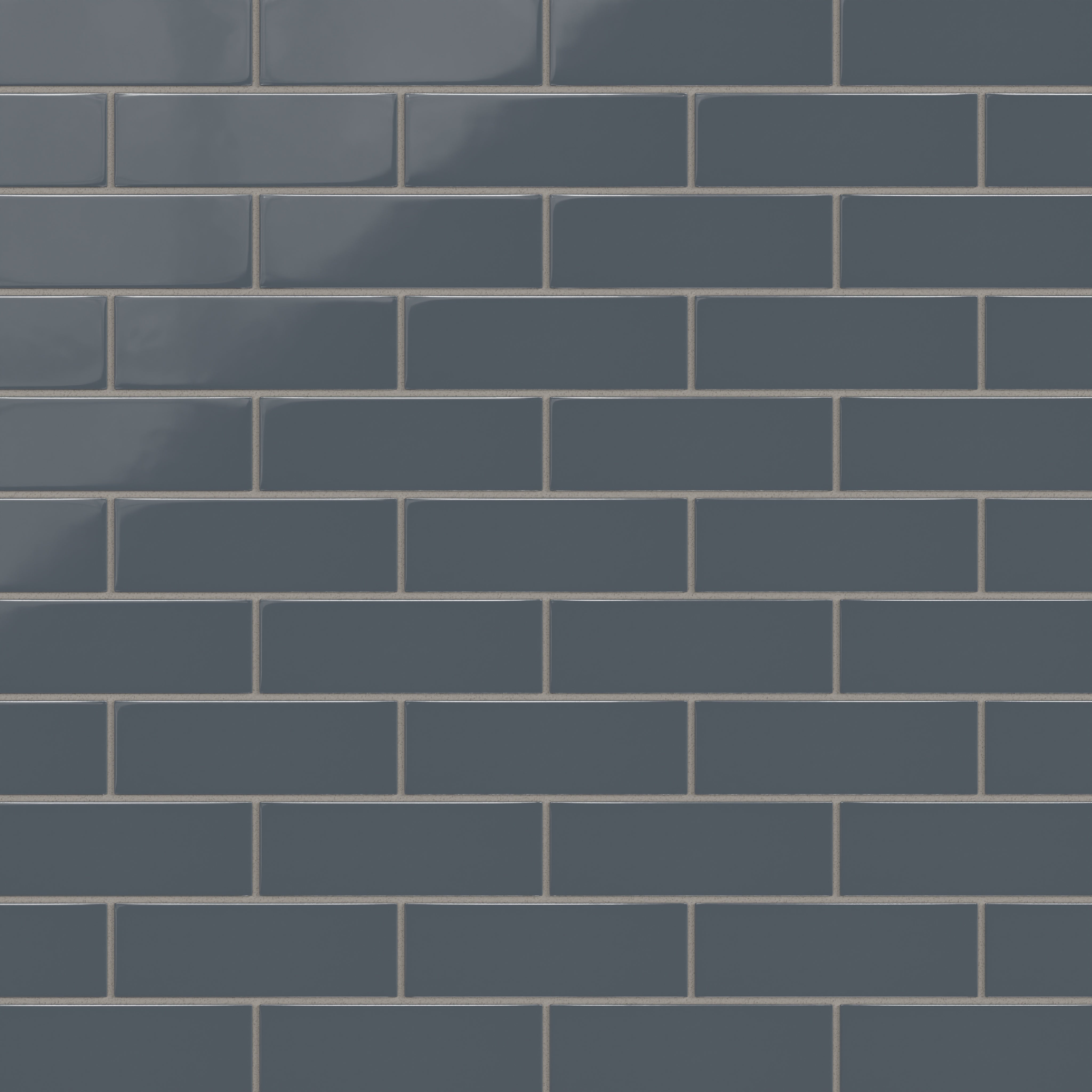 2x6 Natural Press Ceramic Tile in Indigo Gloss