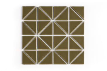3" Triangle Sheeted - Quadrant Original Ceramic Mosaic Tile in Chaparral Gloss