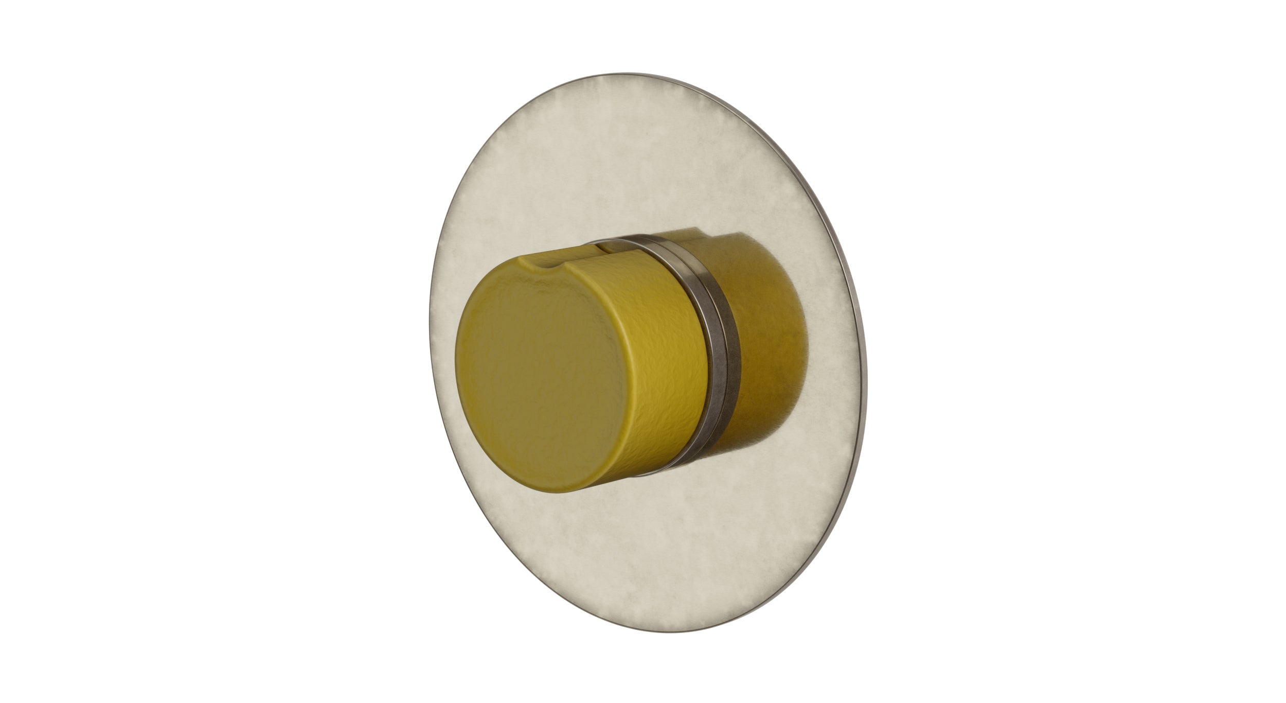 Foundry One Handle Wall Mount Shower Trim with Groove Ceramic Knob Handle in French Nickel