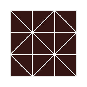3" Triangle Sheeted - Quadrant Original Ceramic Mosaic Tile in Garnet Matte