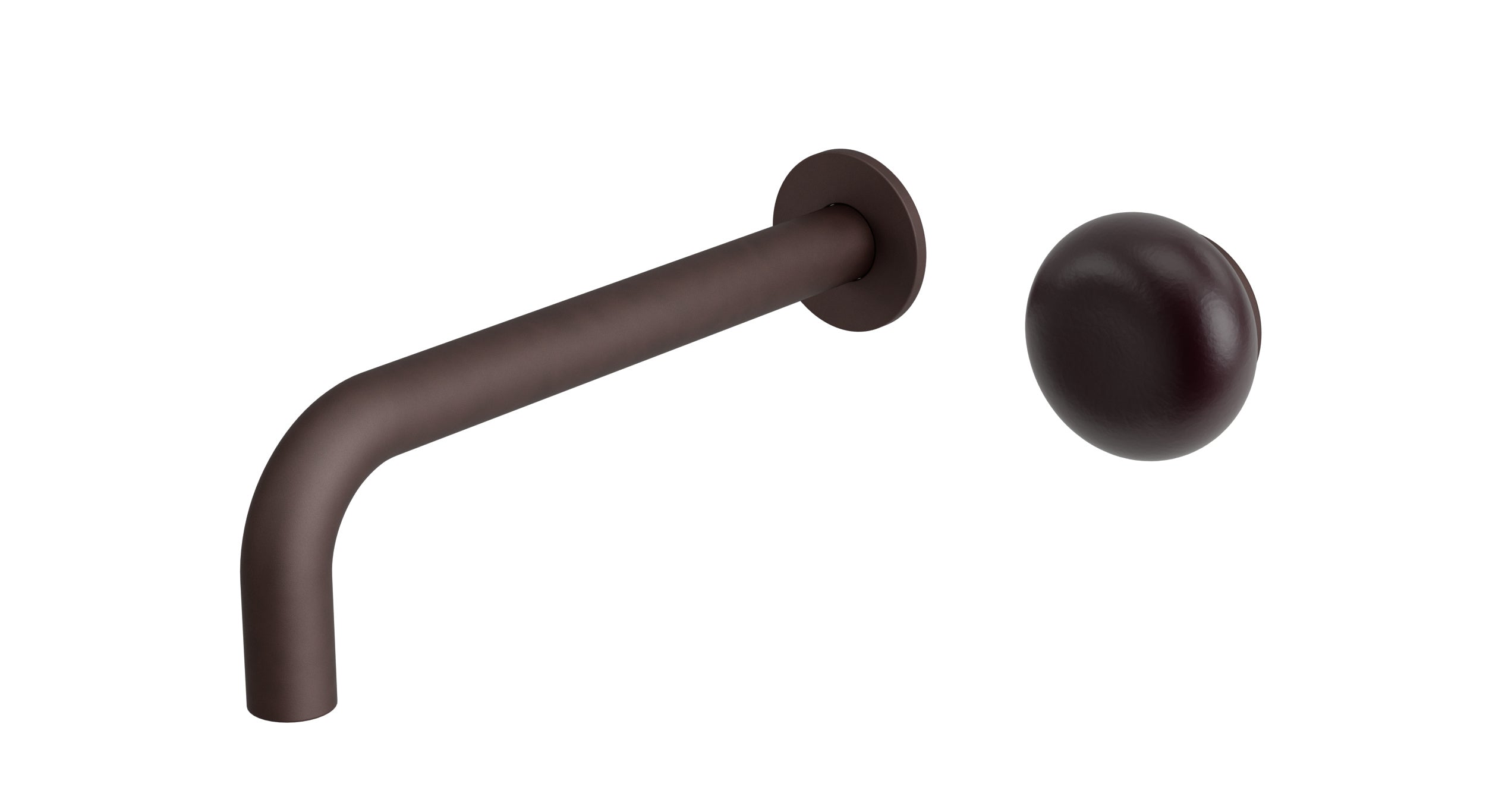 Foundry One Handle Wall Mount 7.5" Lavatory Faucet with Pebble Ceramic Knob Handle in Architectural Copper