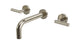 Contour Two Handle Wall Mount 7.5" Lavatory Faucet with Soft Lever Handles in French Nickel