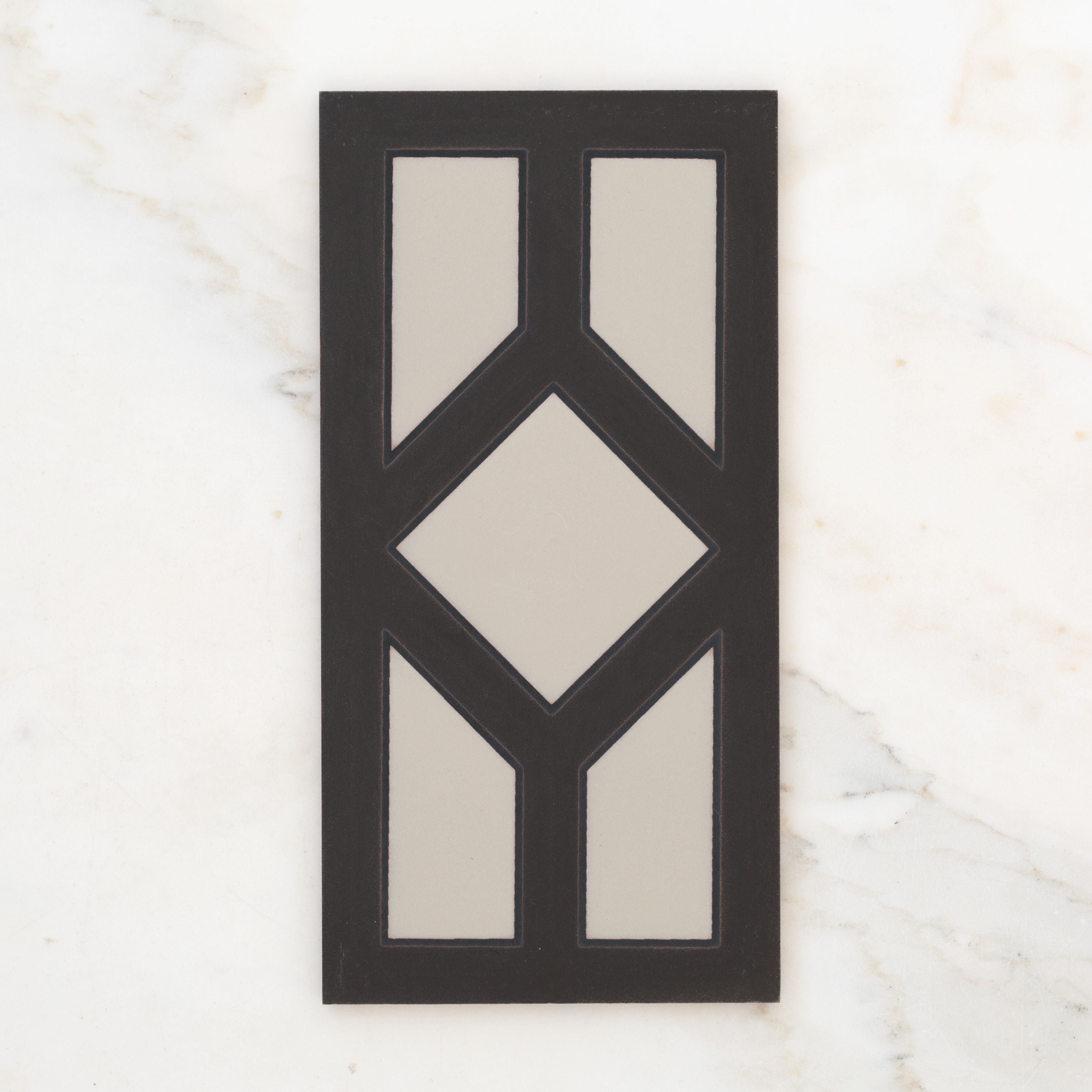 6x12 Handpainted Tile Chicago in Black Motif