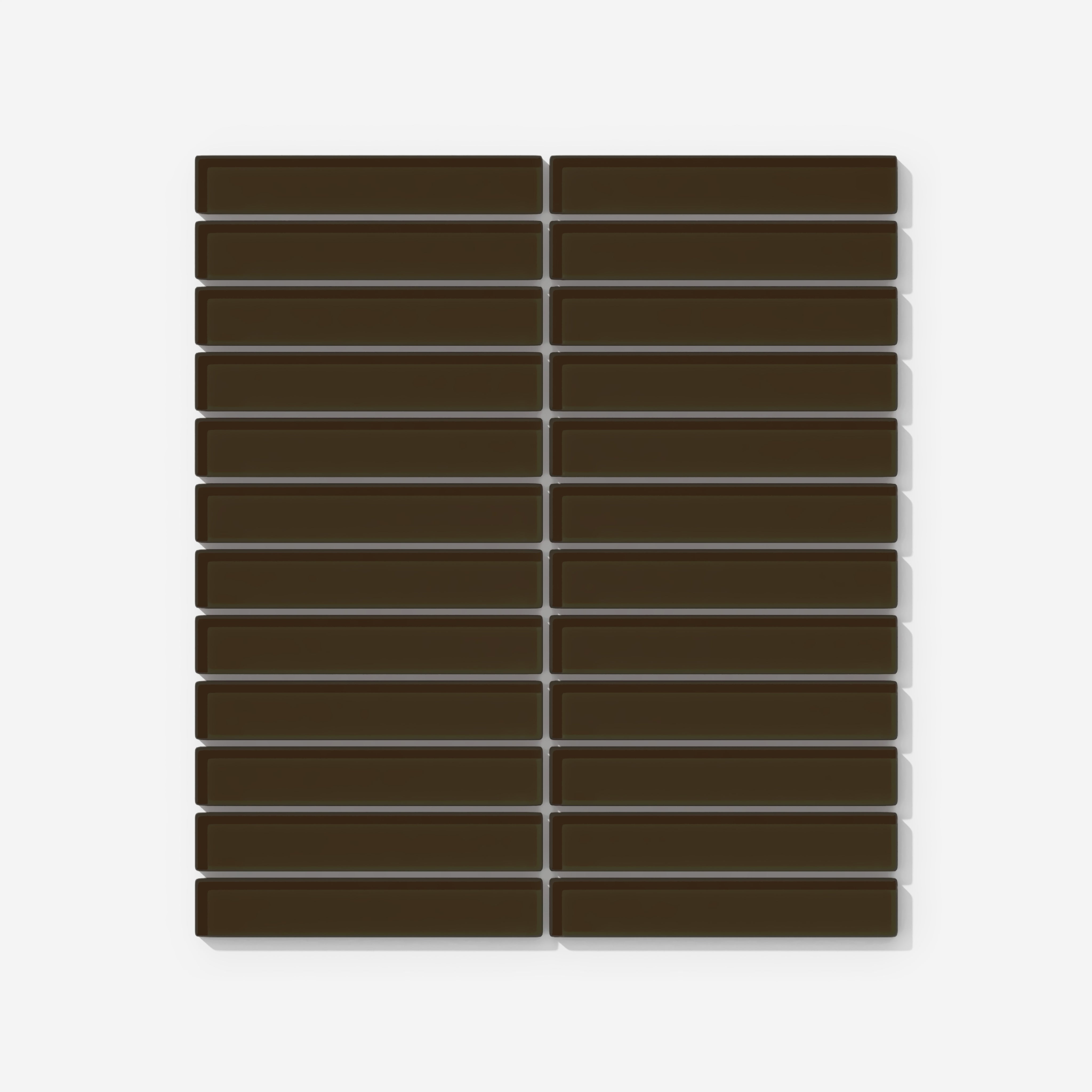 1x6 Straight Set Sheeted Glass Mosaic Tile in Osprey Gloss