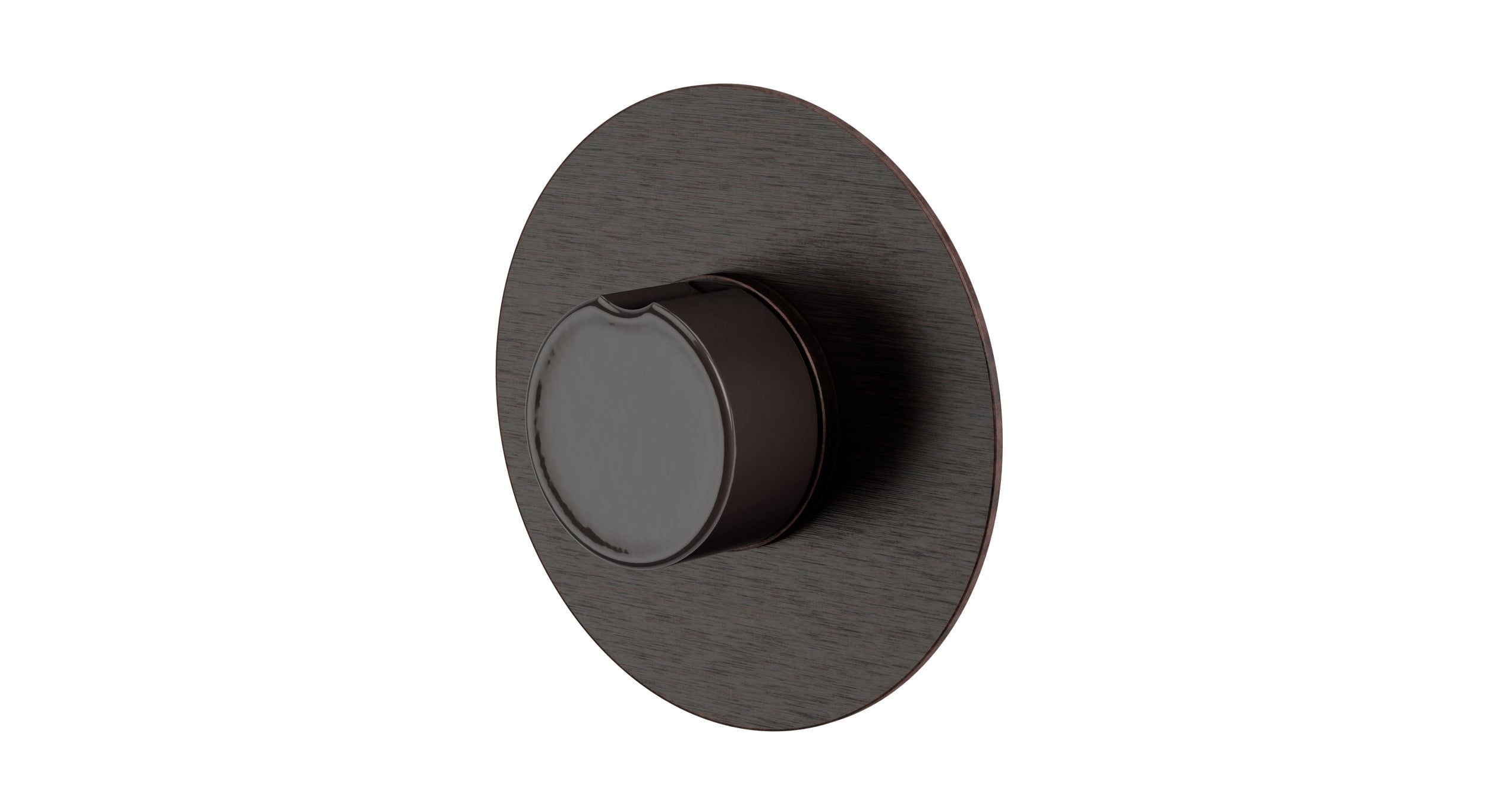 Foundry One Handle Wall Mount Shower Trim with Groove Ceramic Knob Handle in Antique Bronze