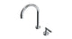Contour One Handle Deck Mount Gooseneck Lavatory Faucet with Soft Lever Handle in Polished Chrome