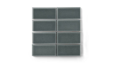 2x4 Straight Set Sheeted Original Ceramic Mosaic Tile in Tempest Gloss