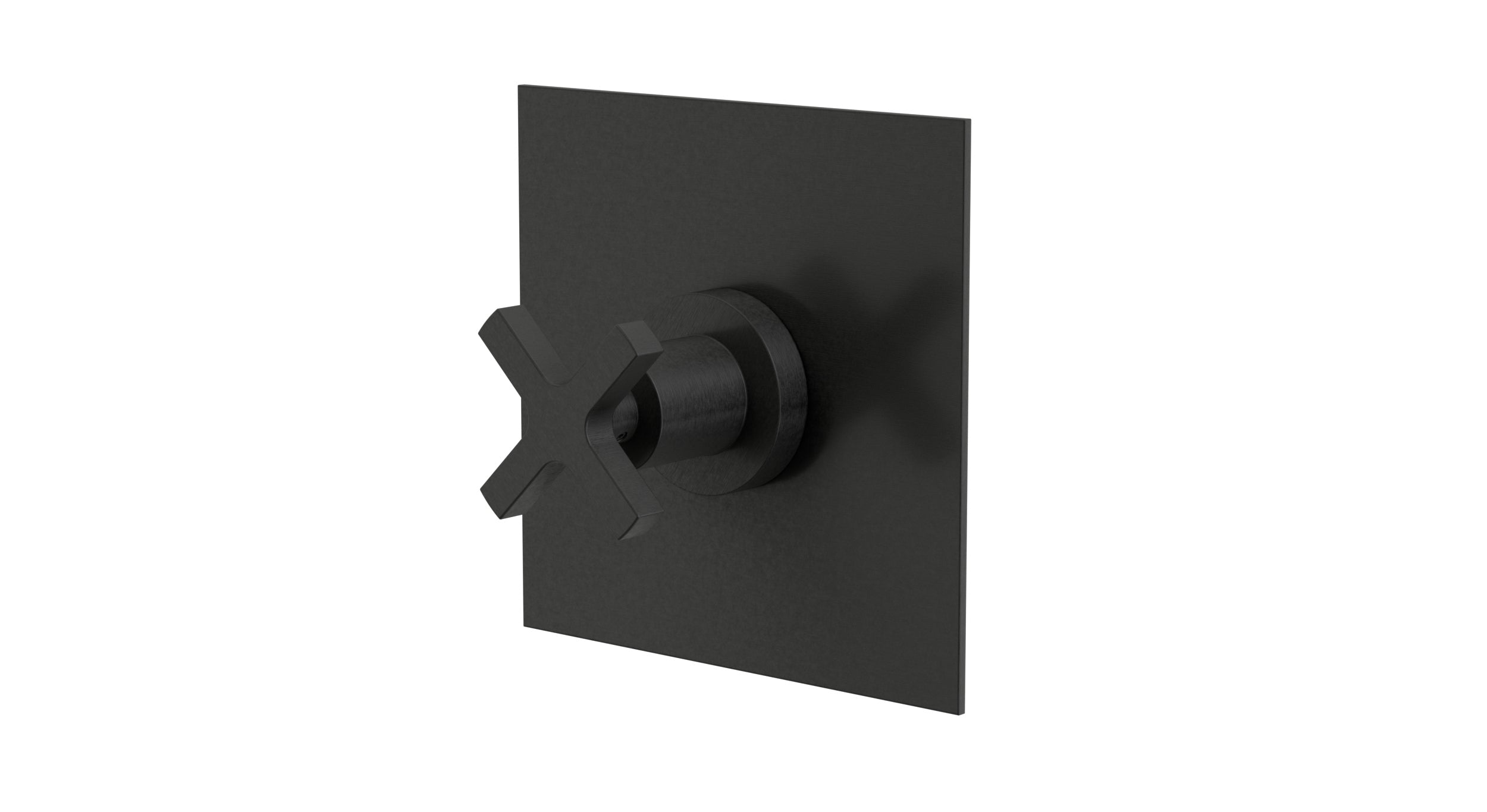 Flatiron One Handle Wall Mount Shower Trim with Linear Cross Handle in Blackened Nickel