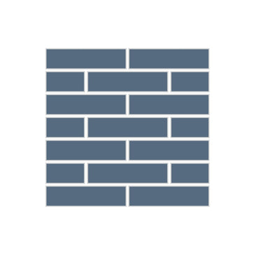 1x4 Half Offset Sheeted Original Ceramic Mosaic Tile in Slate Blue Matte